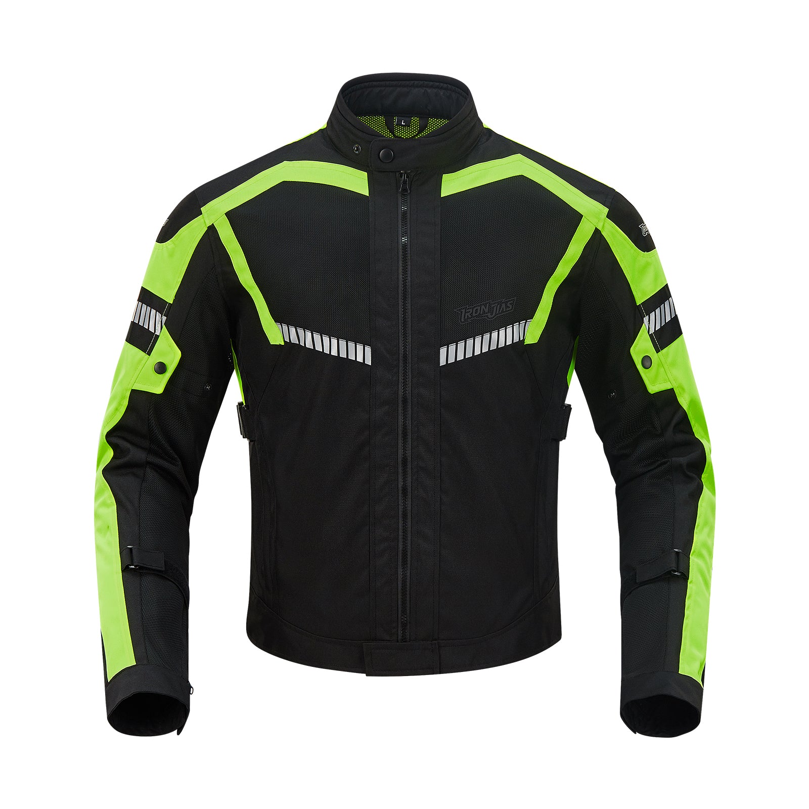 Men's Armored Vented Reflective Leather Motorcycle Jacket