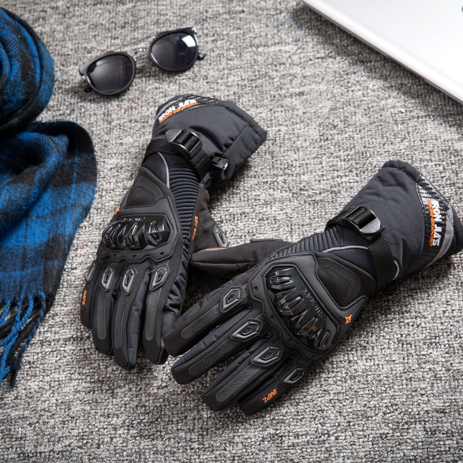 IRON JIA'S gants de Moto pour hommes,gants de Moto imperméables,coupe vent  d'hiver,gants de Moto pour écran tactile,gants d'équitation - Type  JIA02-Red - M