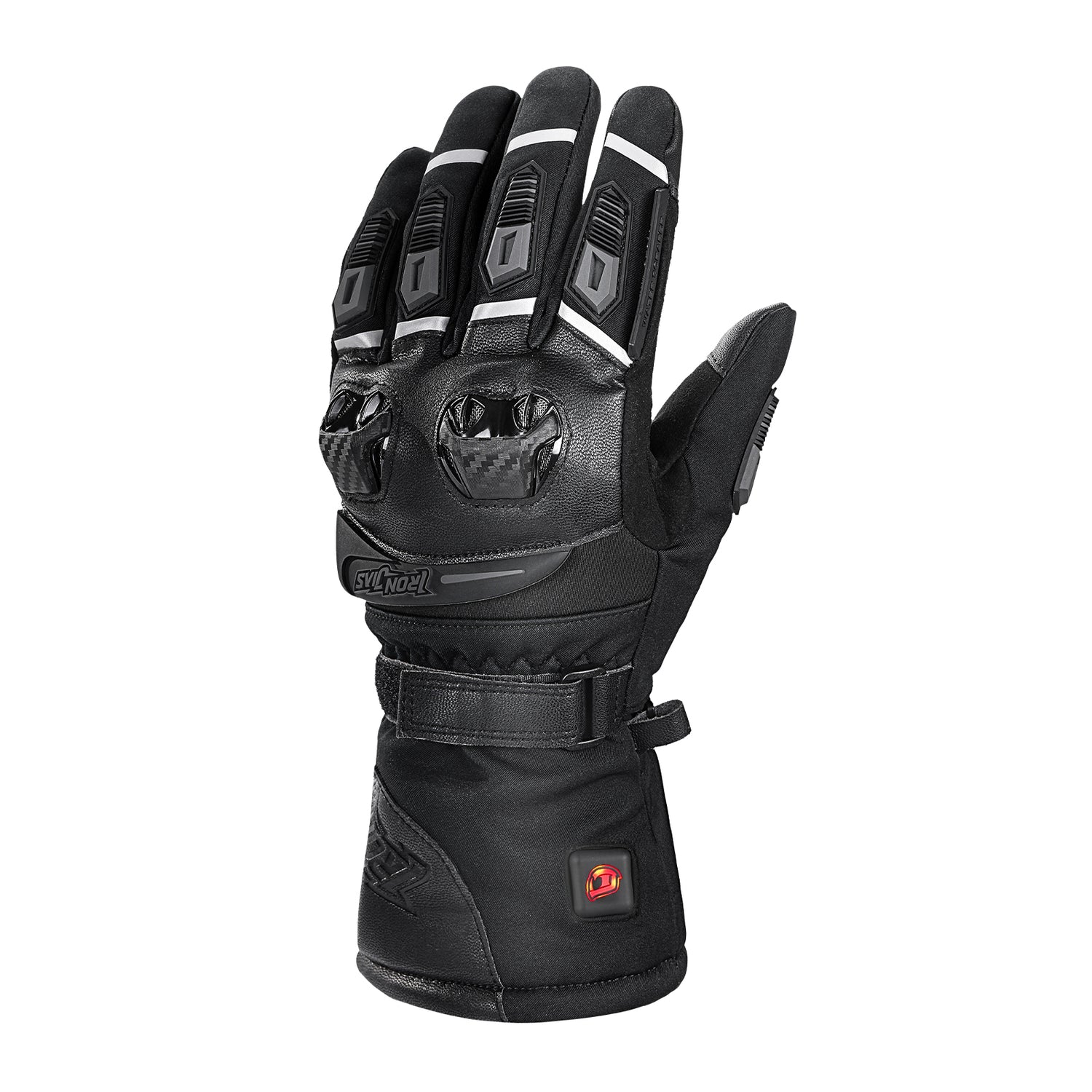 Black Gauntlet Heated Motorcycle Gloves