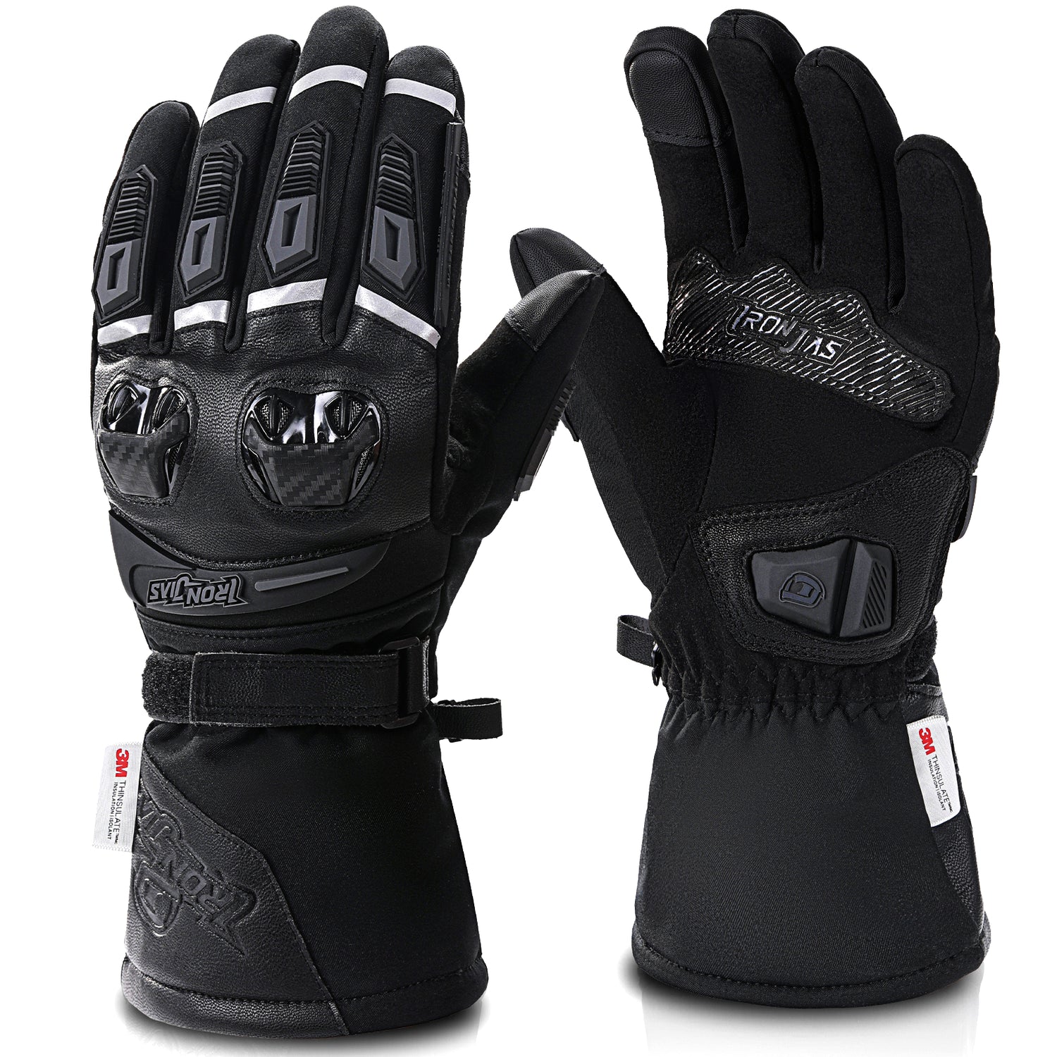 Black WarmShield Pro Motorcycle Gloves