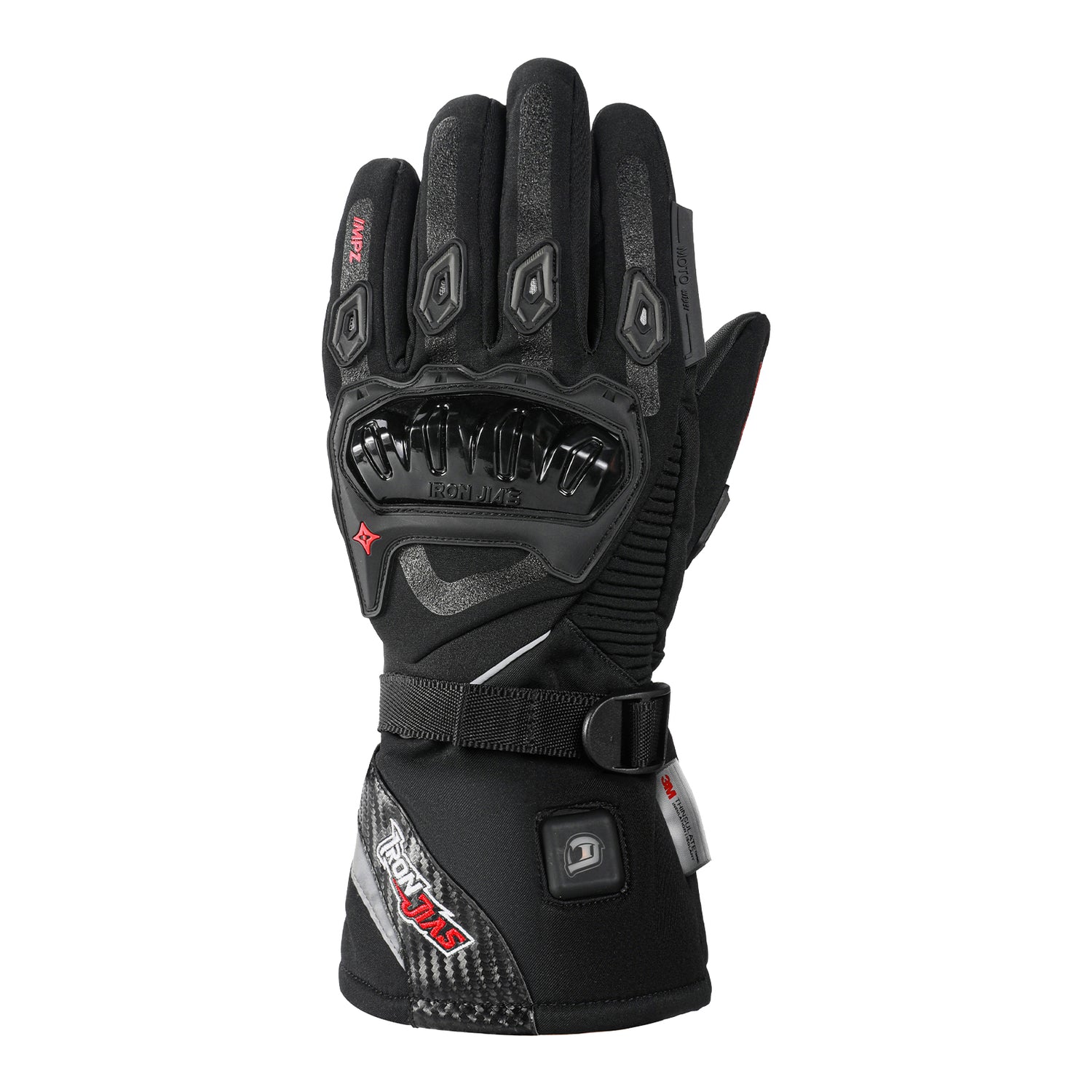 Black Waterproof Heated Motorcycle Gloves