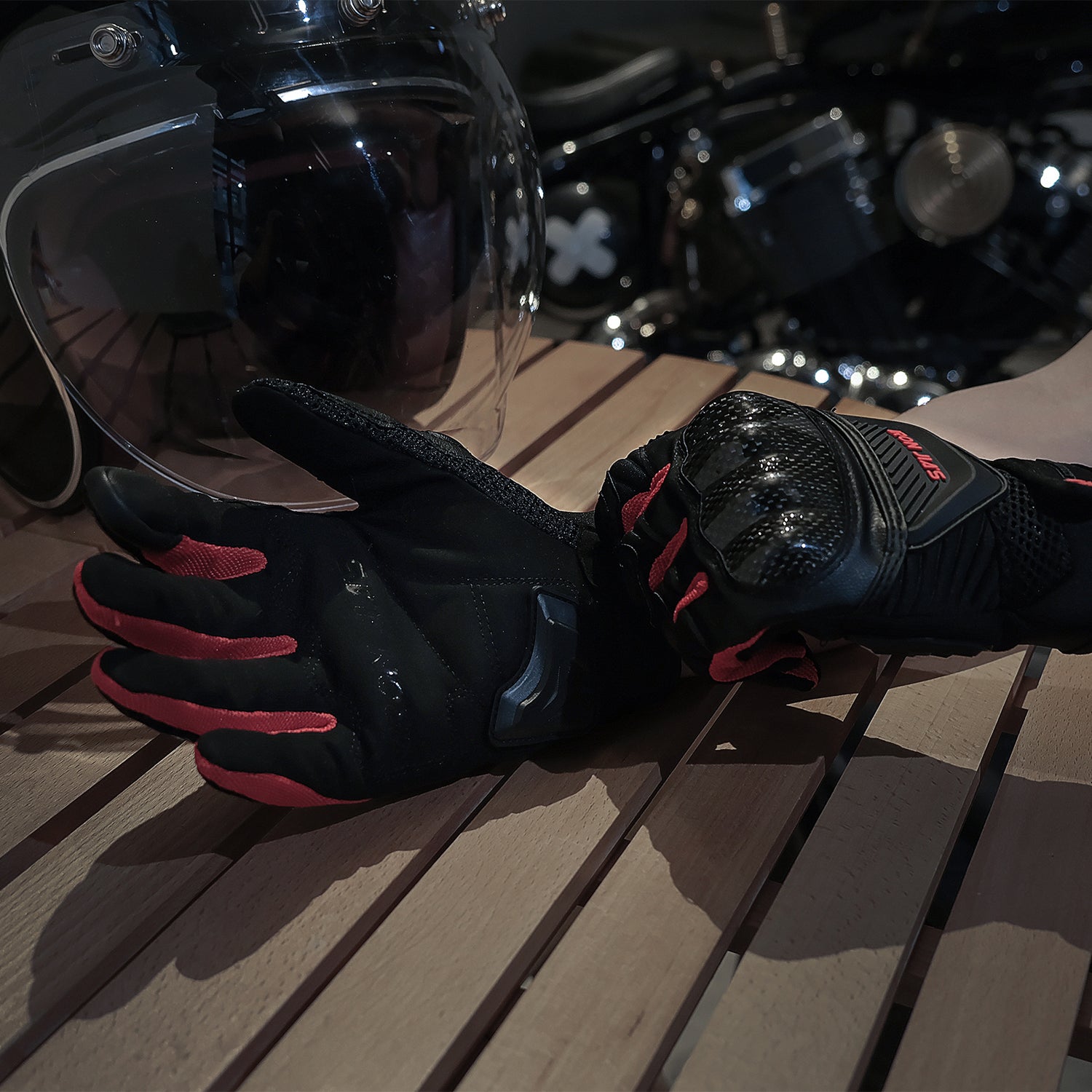 IRON JIA'S gants de Moto pour hommes,gants de Moto imperméables,coupe vent  d'hiver,gants de Moto pour écran tactile,gants d'équitation - Type  JIA02-Red - M