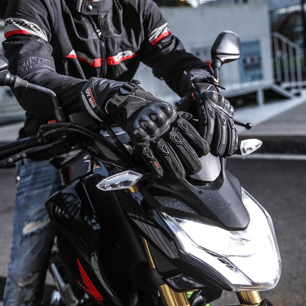 IRON JIAS Gants Moto imperméables en Fibre de Carbone, Hiver Gant Moto –  IRONJIAS