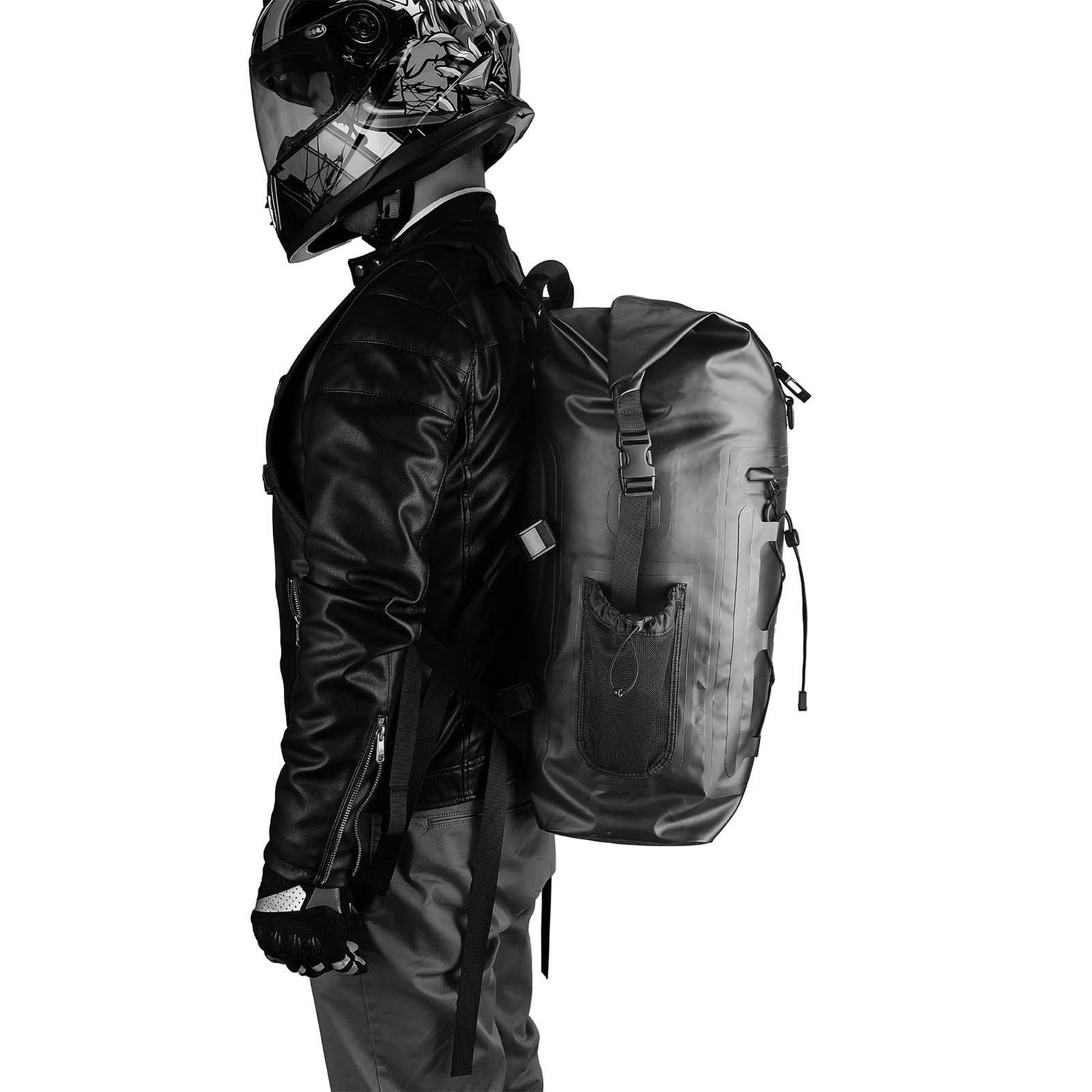 Mochila/Bolsa para casco impermeable - Negra y blanca a rayas - 59,90€ –
